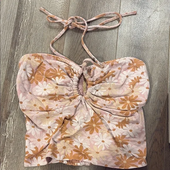 Floral Tube Top with Drawstring - Picture 3 of 3